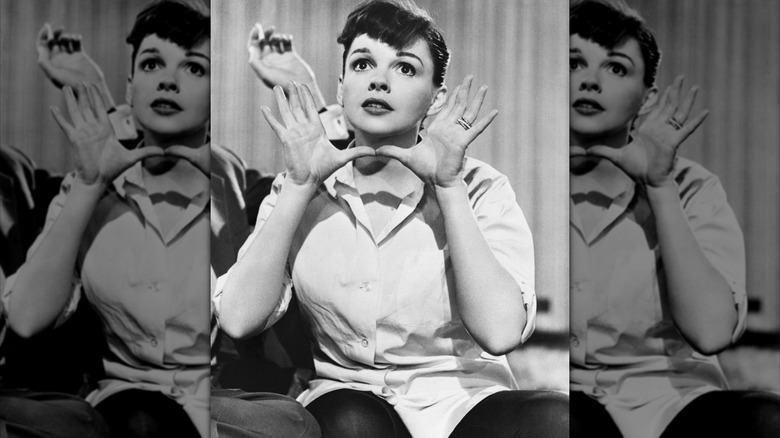 Black and white photo of Judy Garland in 'A Star is Born'