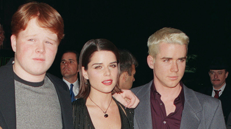 Neve Campbell with her brothers Damian and Christian