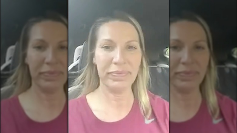 Amanda Brumfield films herself speaking in her car