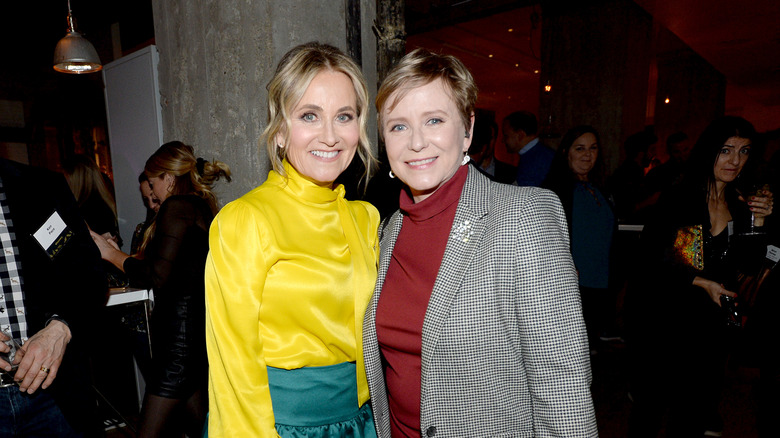 Maureen McCormick and Eve Plumb posing at an event in 2019