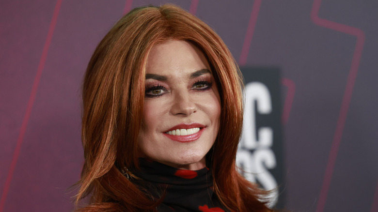 Shania Twain smiles at an event