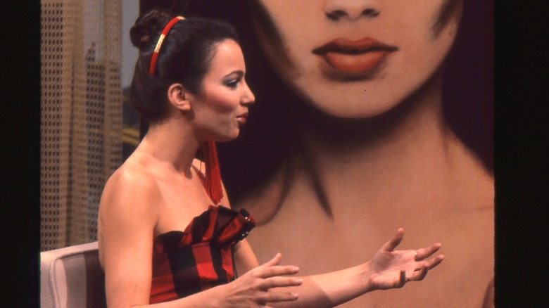 Fran Drescher on a talk show in 1980