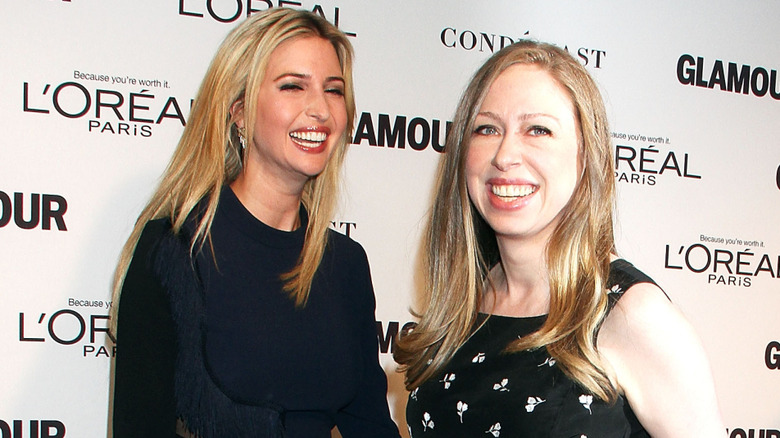 Ivanka Trump laughing with Chelsea Clinton