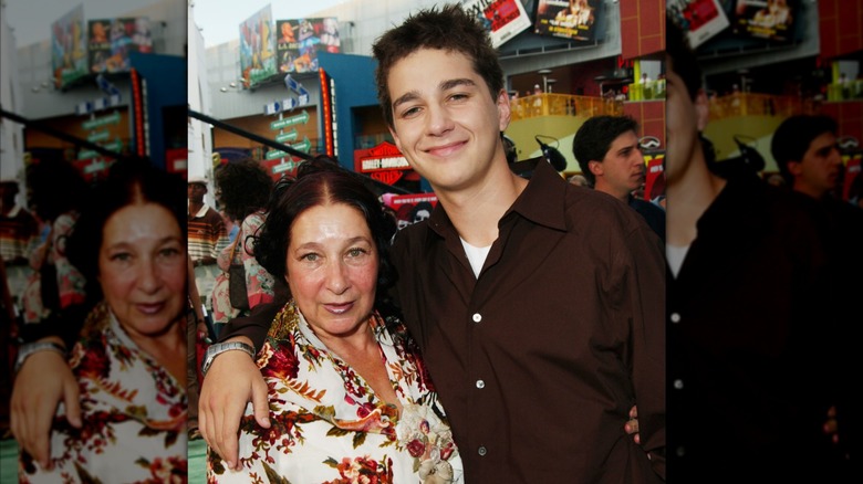 A teenage Shia LaBeouf poses on the red carpet with his mother Shayna Saide