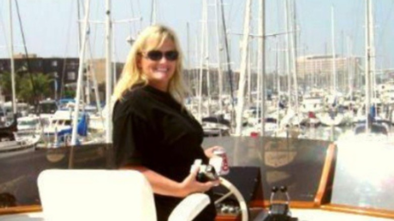 Undated photo of Debbie Rowe wearing sunglasses on a yacht