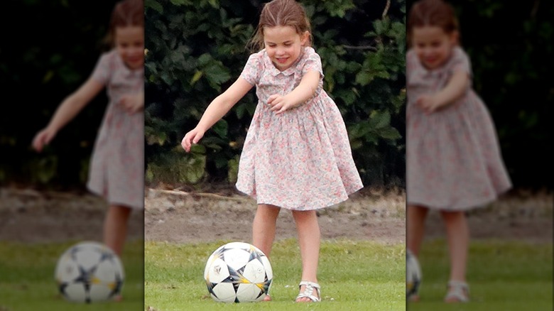 Princess Charlotte playing soccer