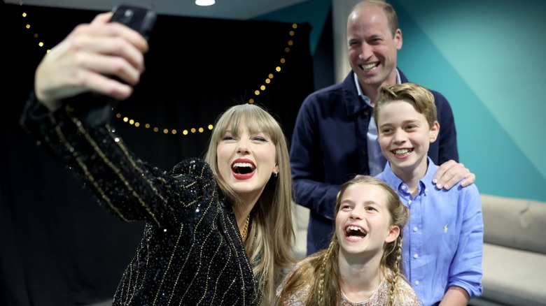Taylor Swift taking selfie with the royals