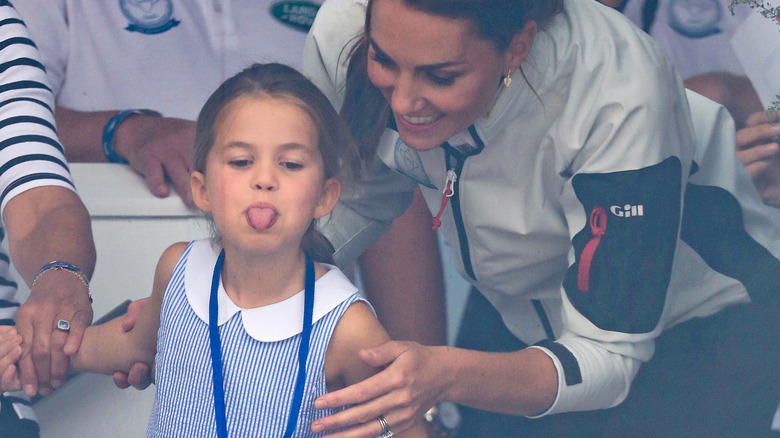Princess Charlotte sticking her tongue out