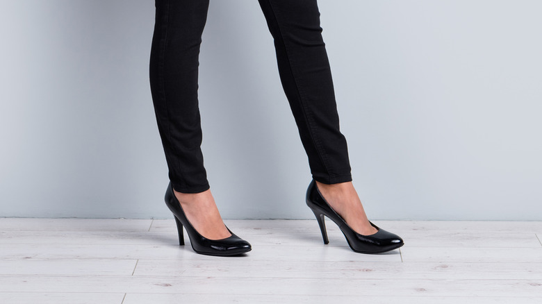 Woman in black heels