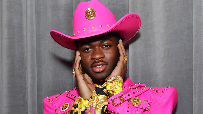 Lil Nas X in pink cowboy hat