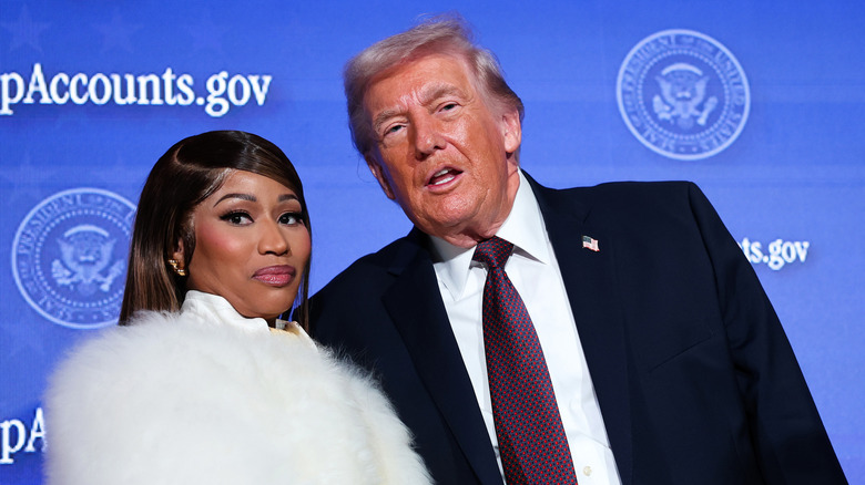Donald Trump and Nicki Minaj holding hands