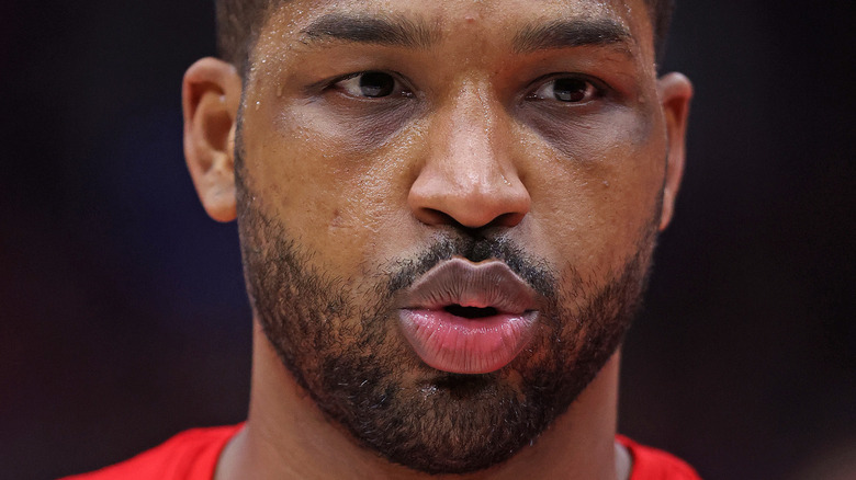 Tristan Thompson up close on basketball court