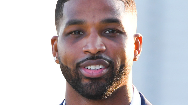 Tristan Thompson slight grin and facial hair