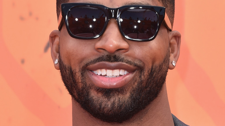 Tristan Thompson smiling at the Kids Choice Awards