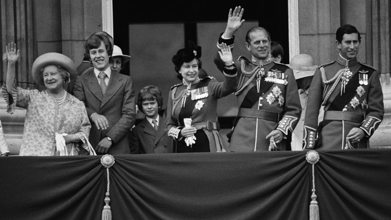 Royal family on balcony for Trooping the Colour 1979
