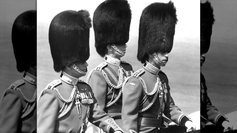 Prince Philip, Prince Charles, and Prince Edward riding at Trooping the Colour 1978