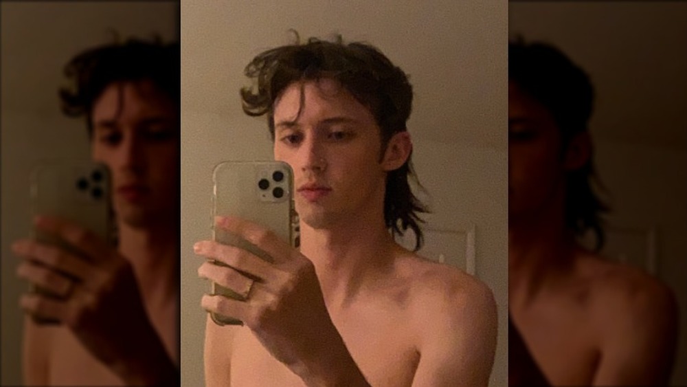 Troye Sivan sporting a mullet 