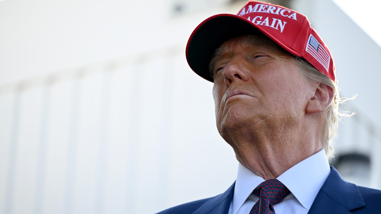 Donald Trump wearing a MAGA hat