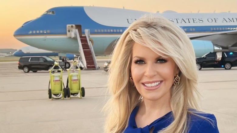 Monica Crowley poses in front of Air Force One (2025)