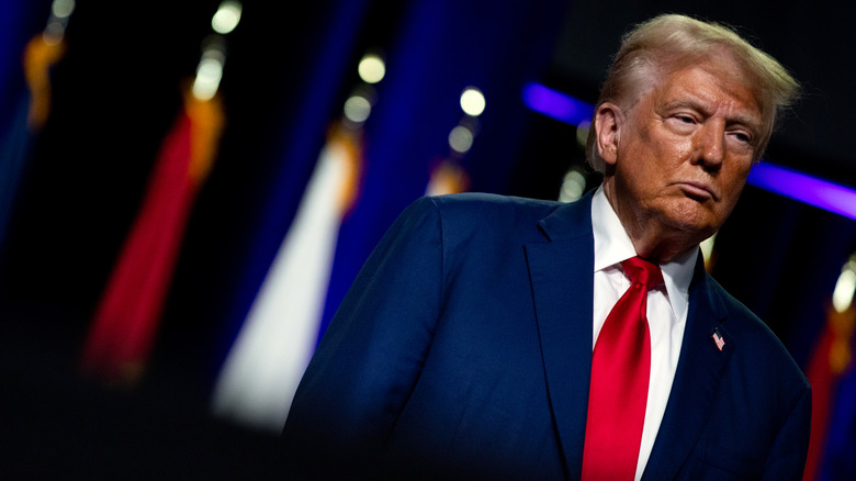 Donald Trump looking grumpy