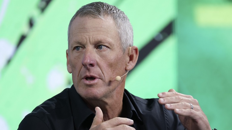 Lance Armstrong speaking in 2025