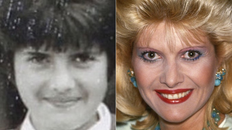 Composite of before and after blonde photos of Ivana Trump