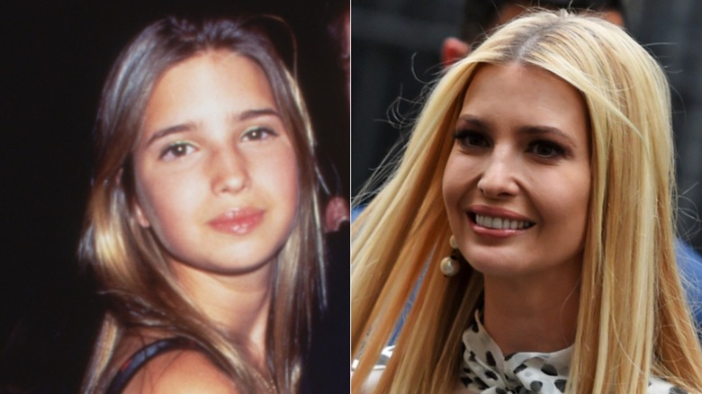 Composite of before and after blonde photos of