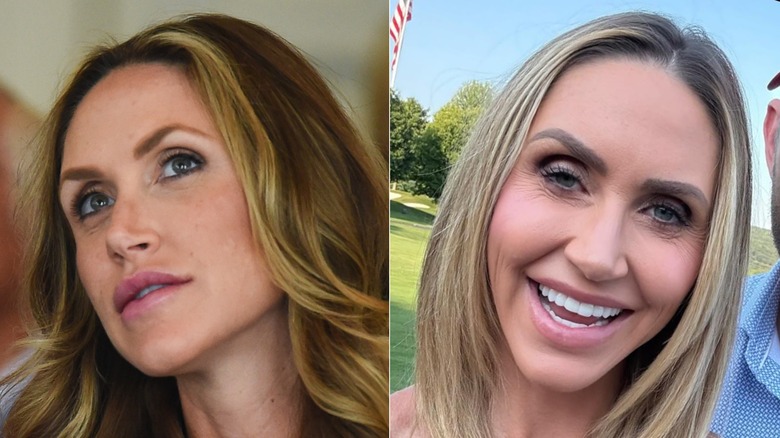 Composite of before and after blonde photos of Lara Trump