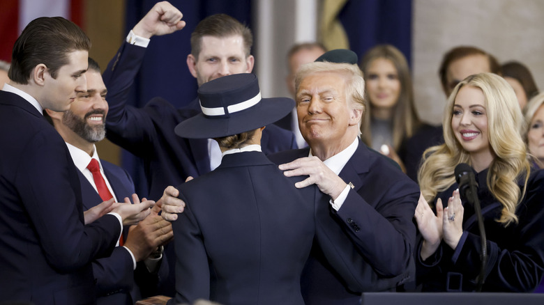 Donald Trump's children clapping at inauguration