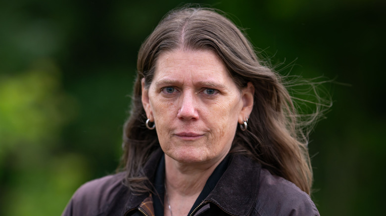 Mary Trump outdoors serious expression
