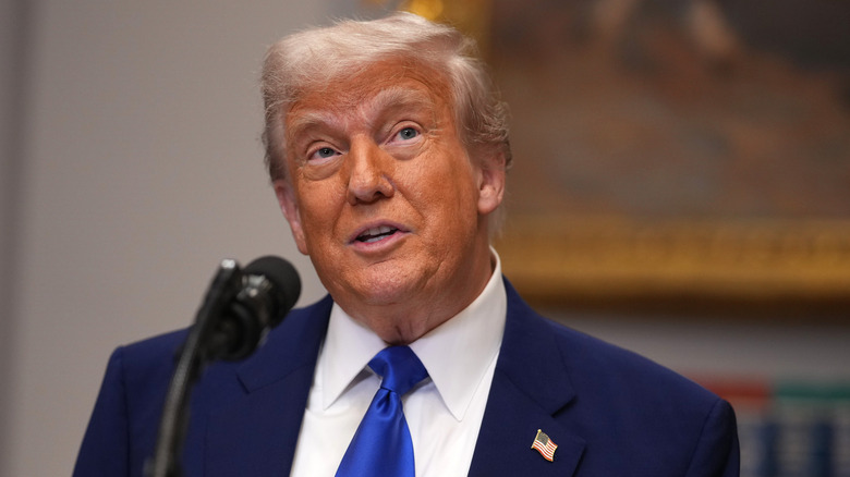 Donald Trump during a press conference