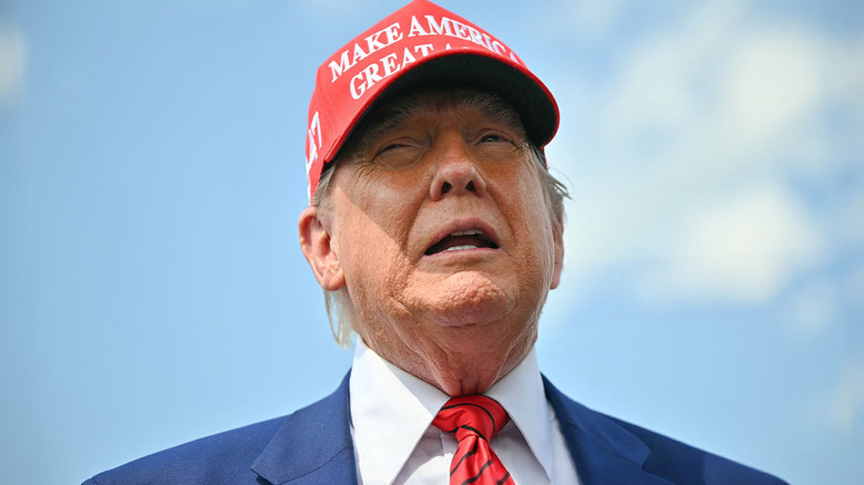 Donald Trump wearing MAGA hat