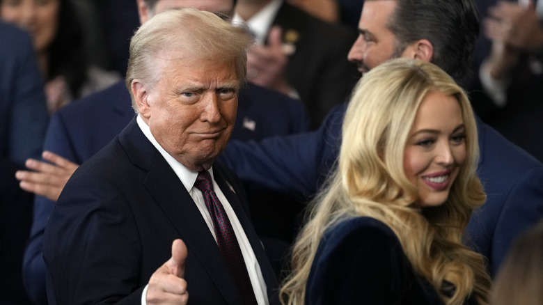 Donald Trump and Tiffany Trump attend the inauguration ceremony