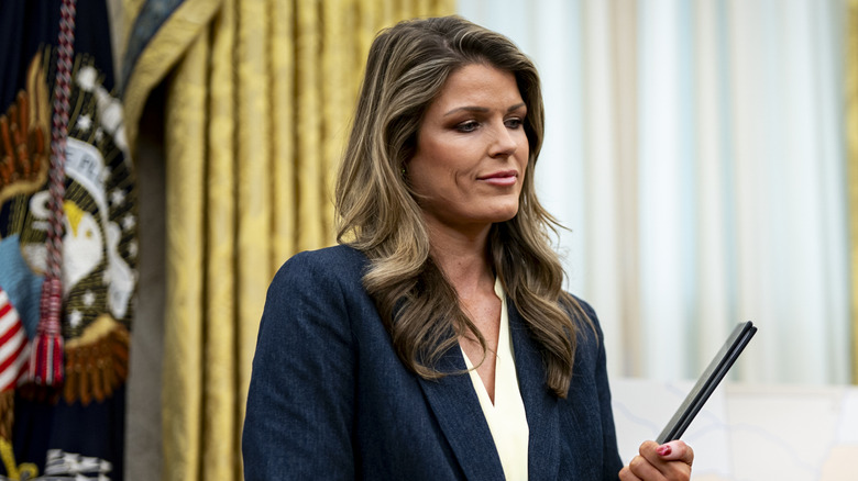 Lindsey Halligan in the Oval Office