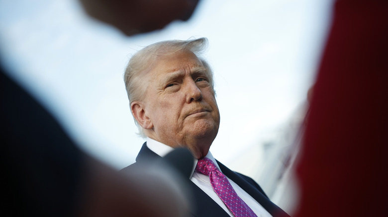Donald Trump outside the White House