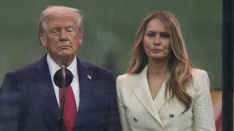 Donald and Melania Trump looking disinterested