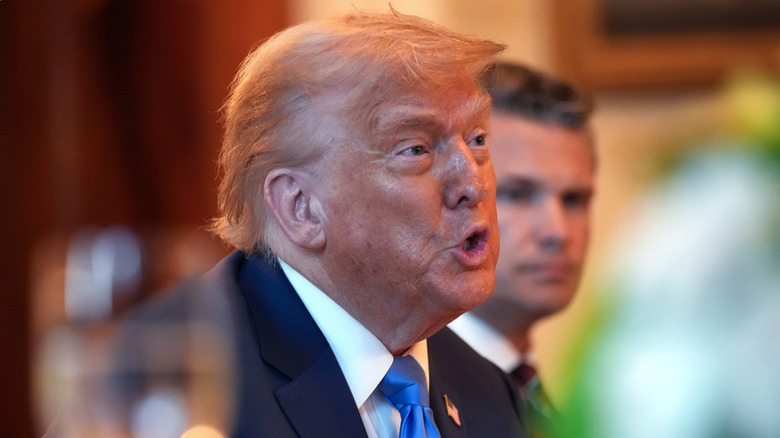 Donald Trump speaking at the White House