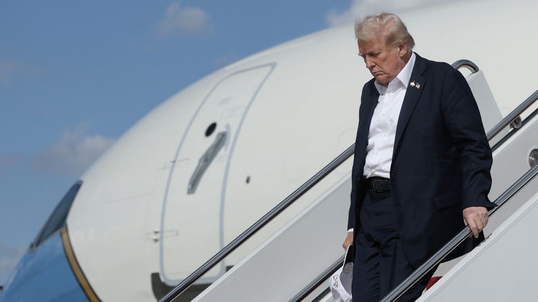 Donald Trump exiting Air Force One