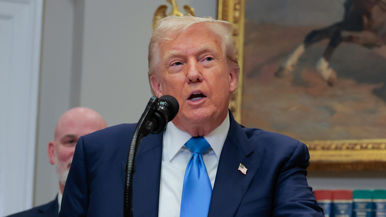 Donald Trump delivering a speech
