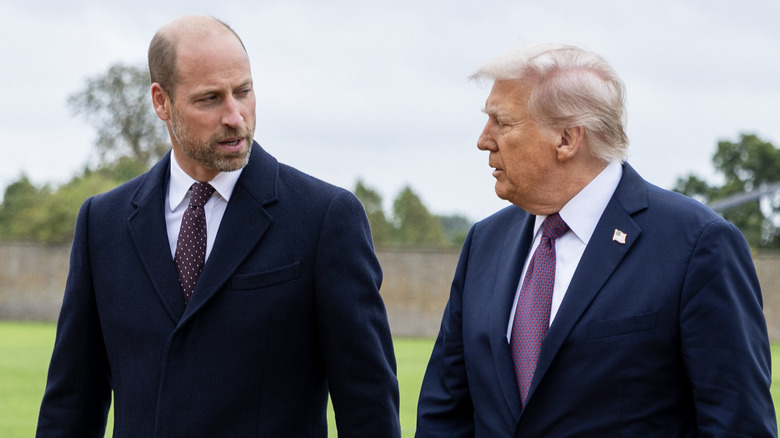 William, Prince of Wales and Donald Trump deep in conversation