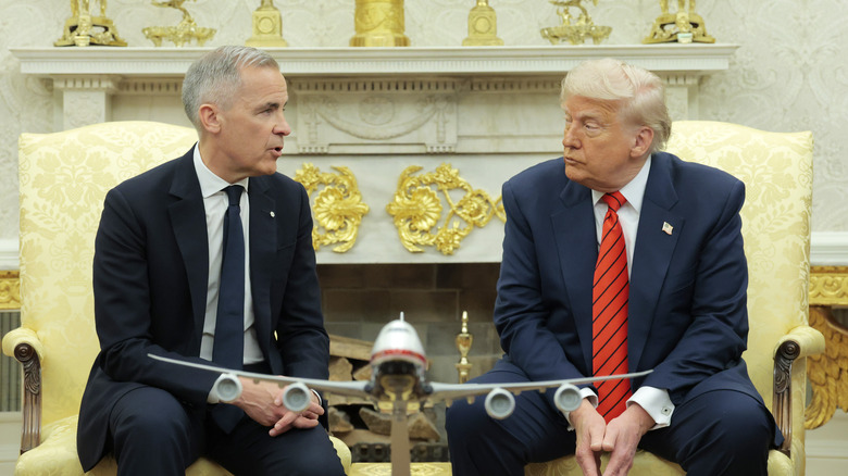 President Donald Trump and Canadian Prime Minister Mark Carney in the Oval Office