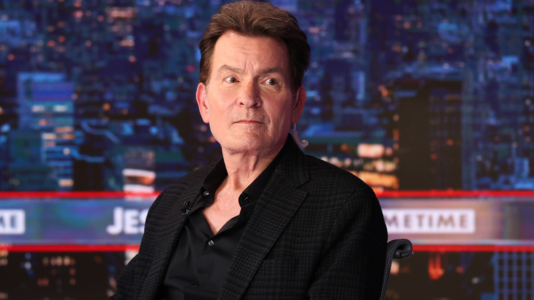 Charlie Sheen visits Jesse Watters Primetime at Fox News Channel Studios on September 09, 2025 in New York City.