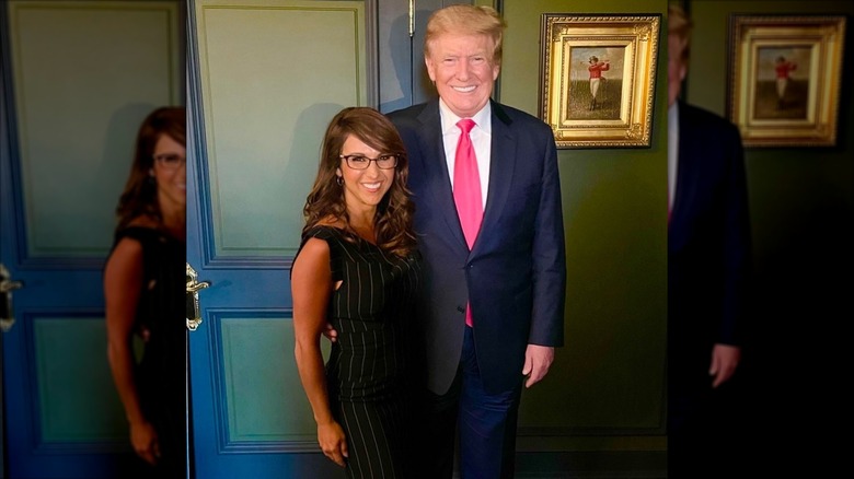 Lauren Boebert takes a photo with Donald Trump