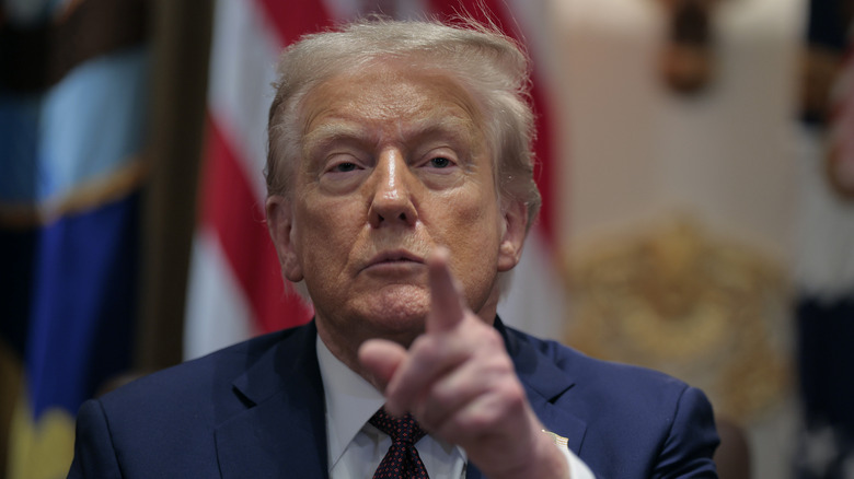 Donald Trump pointing
