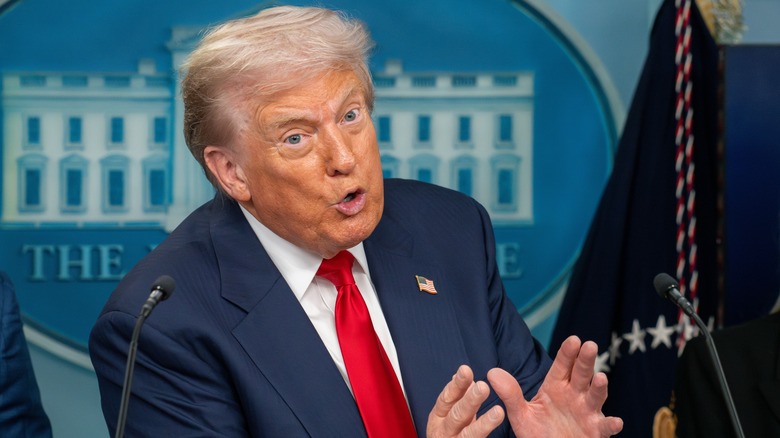 Donald Trump making an announcement at the White House