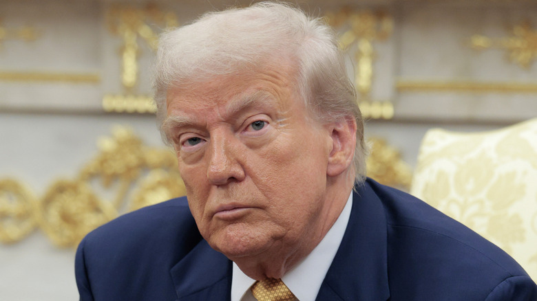 Donald Trump frowning