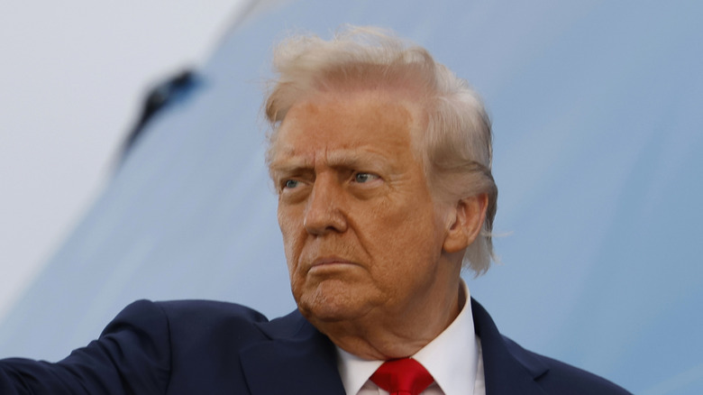 Donald Trump scowling