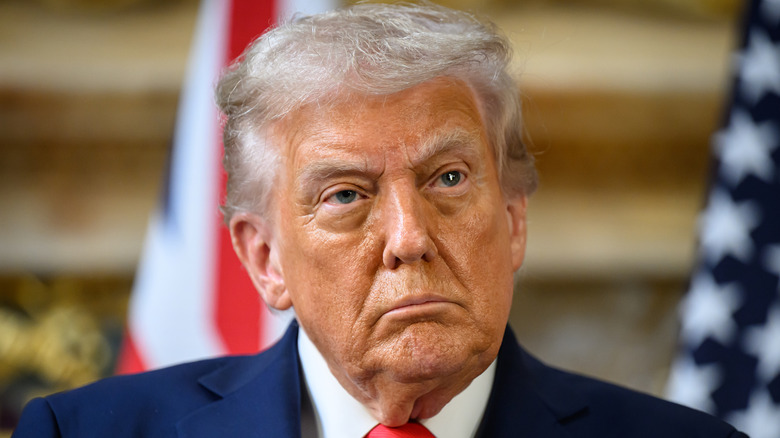 Donald Trump frowning