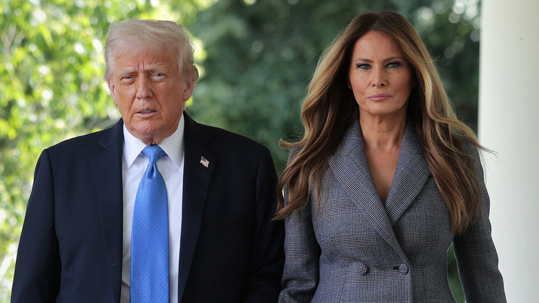 Donald and Melania Trump standing together