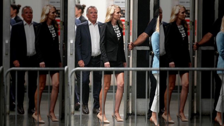 Natalie Harp walking through an open door